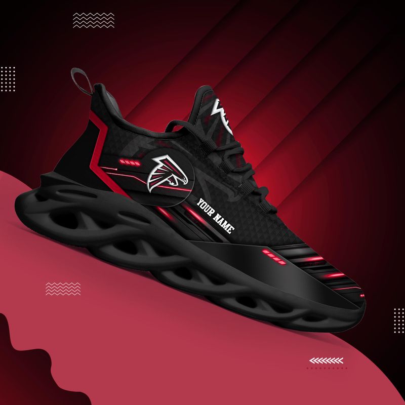 Atlanta Falcons Personalized Yezy Running Sneakers Side View