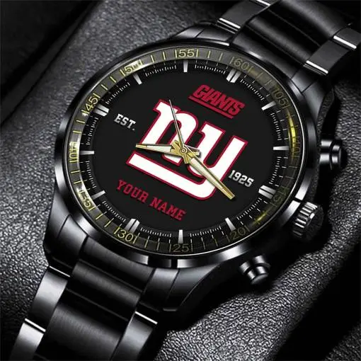 New York Giants Black Fashion Watch Close-up