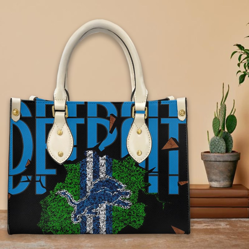 Detroit Lions Leather Hand Bag Front View