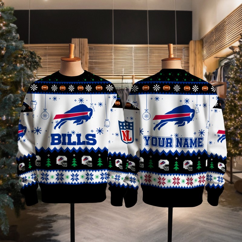 Buffalo Bills Premium Ugly Christmas Sweater - Full View