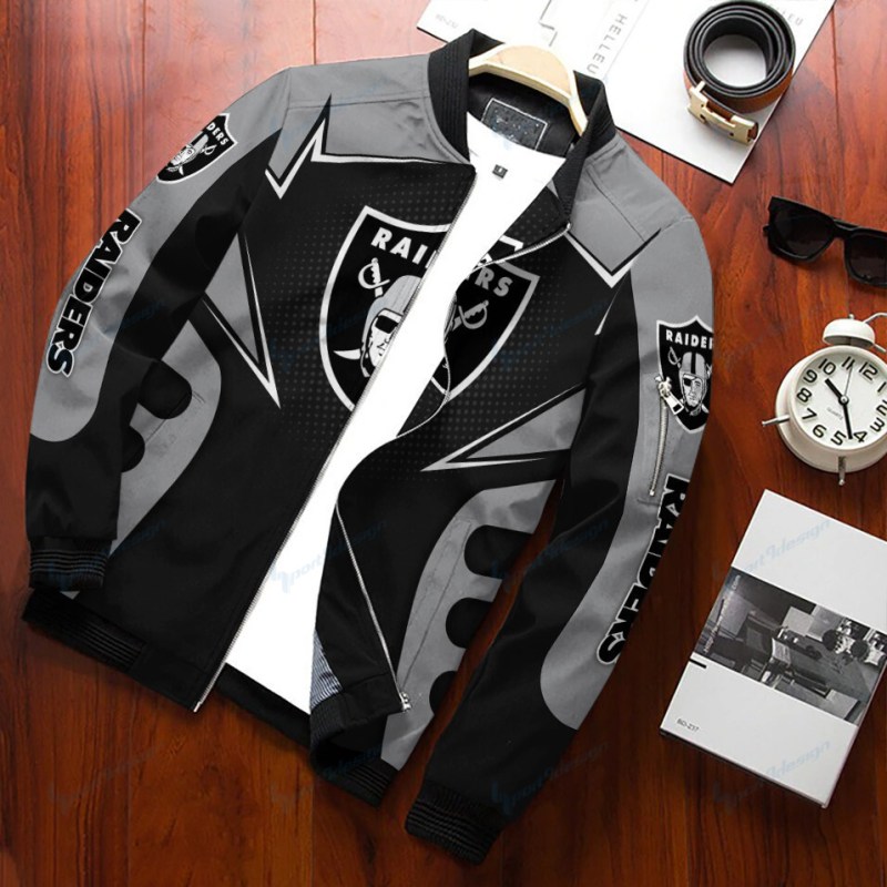 Las Vegas Raiders Personalized Bomber Jacket Back