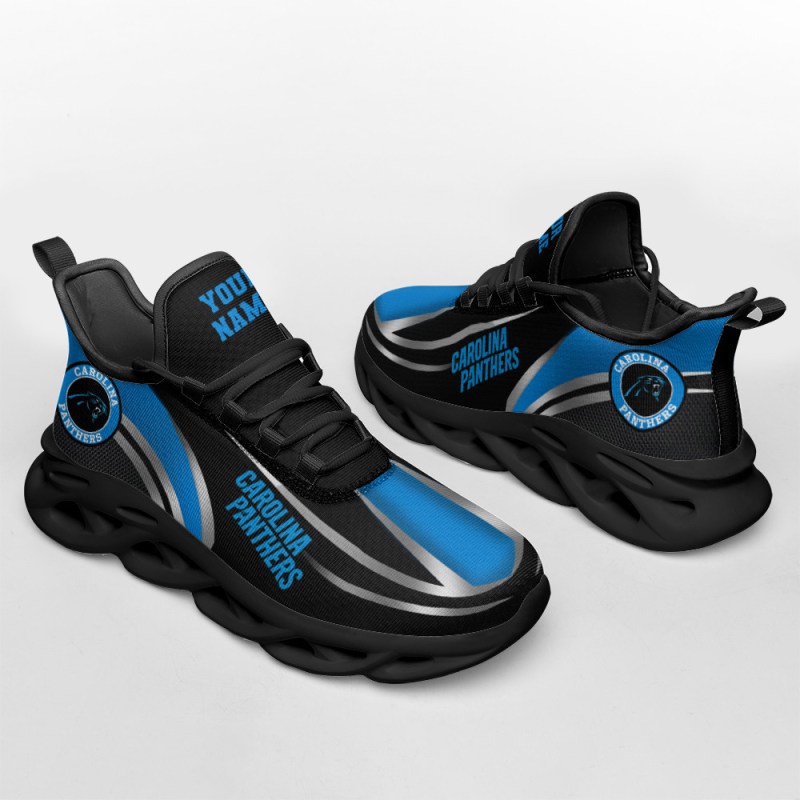 Carolina Panthers Personalized Yezy Sneakers Side View