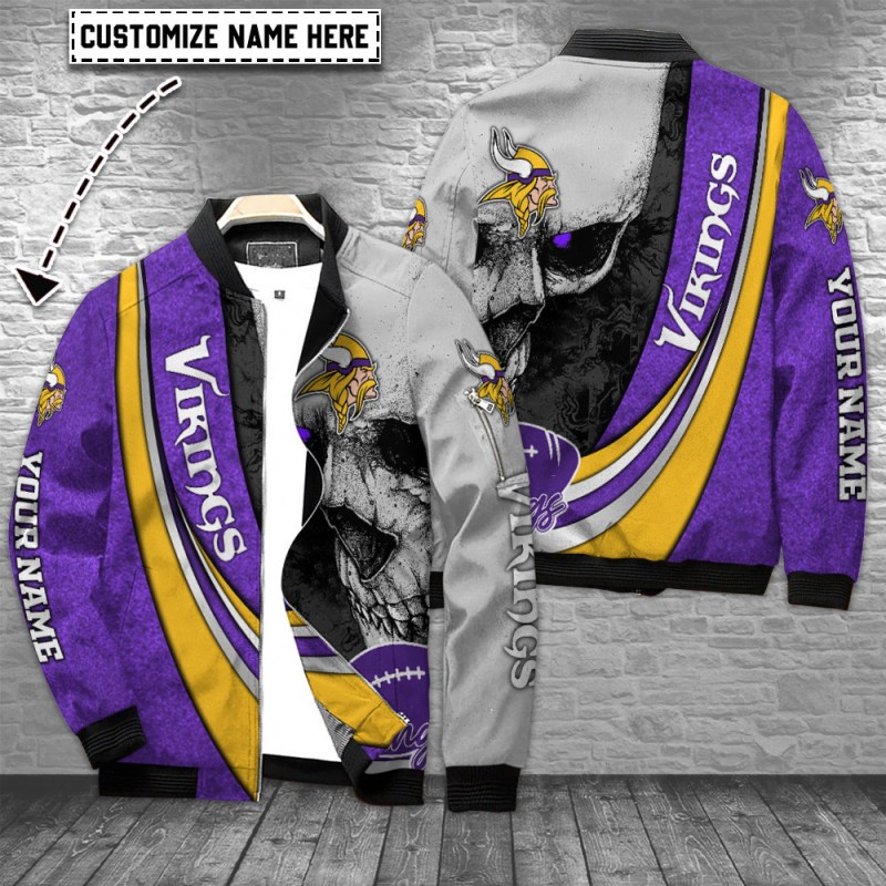 Minnesota Vikings Personalized Bomber Jacket