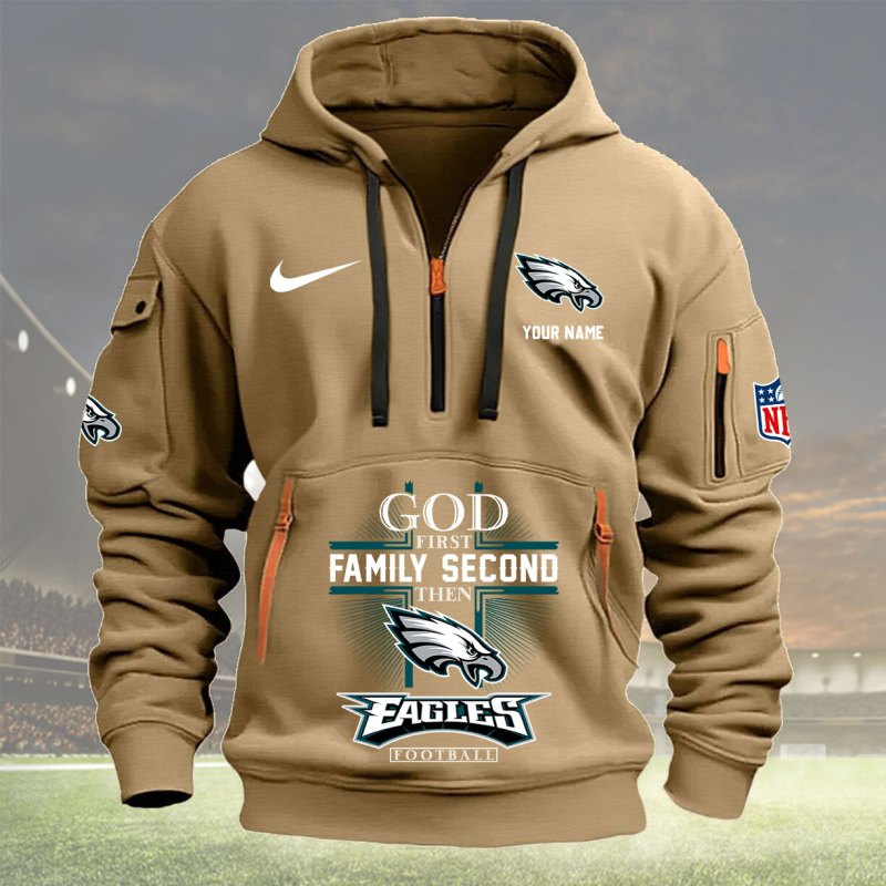 Khaki Philadelphia Eagles Hoodie