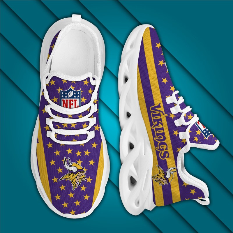 Minnesota Vikings Yezy Running Sneakers Side View