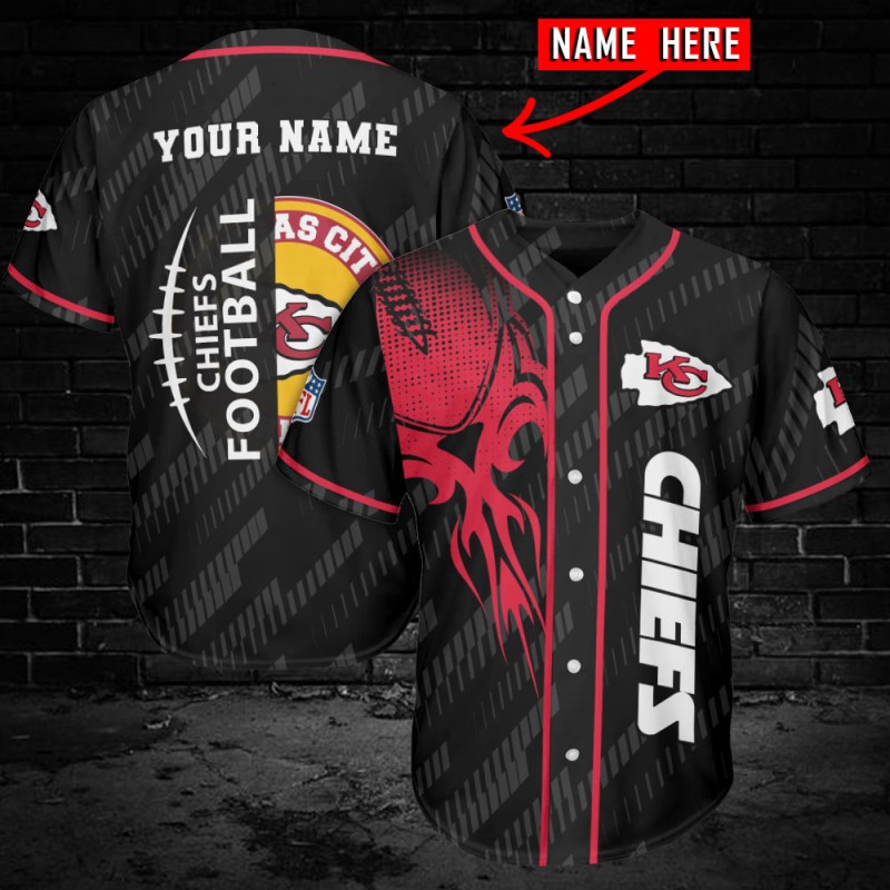 Kansas City Chiefs Personalized Baseball Jersey