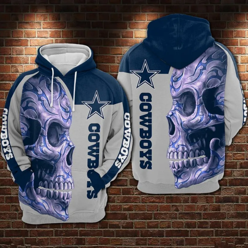 Dallas Cowboys Skull Hoodie Front View