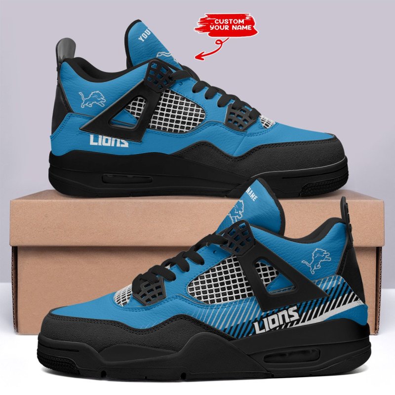 Detroit Lions Personalized AJ4 Sneaker Image 2