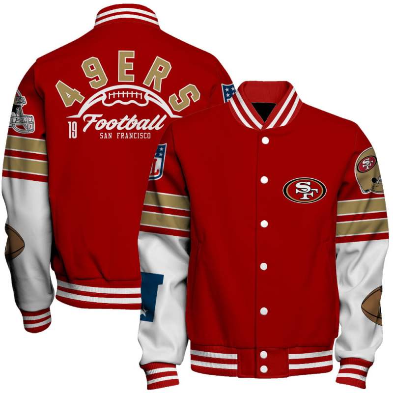 San Francisco 49ers Unisex Ultimate Game Day Varsity Jacket AZBTVJK000048 3 San Francisco 49ers Unisex Ultimate Game Day Varsity Jacket
