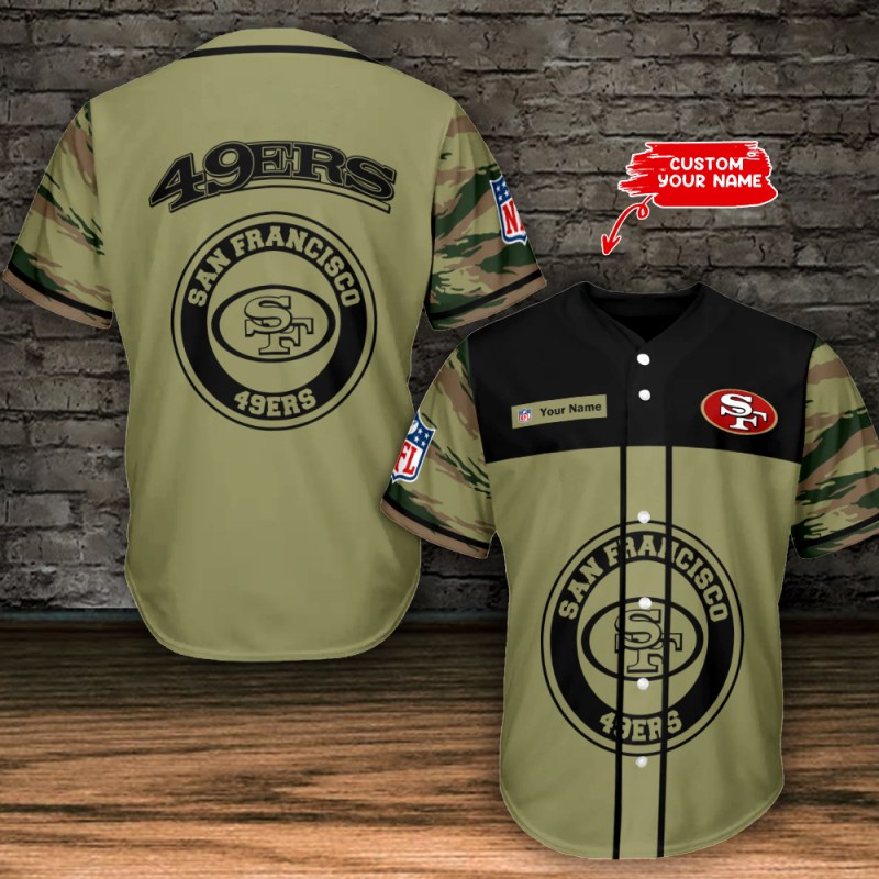 San Francisco 49ers Personalized Baseball Jersey