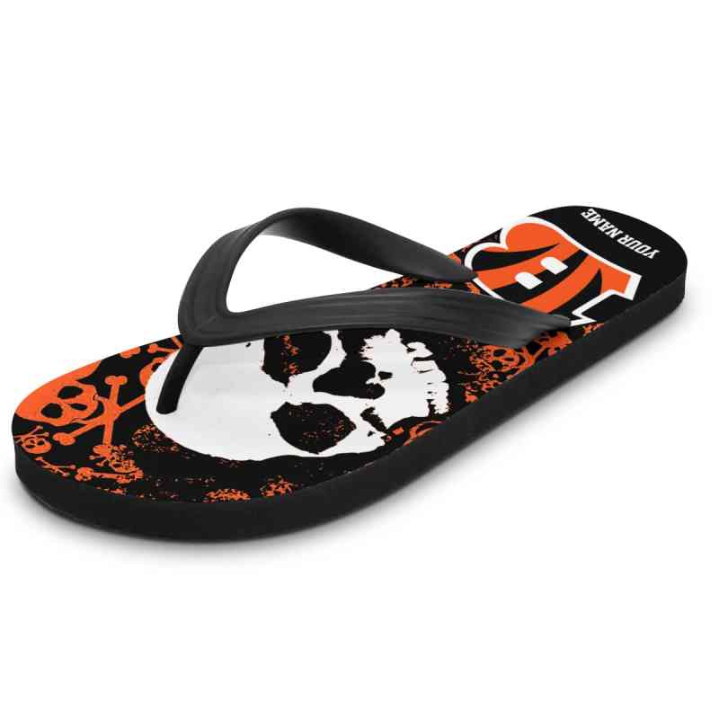 Cincinnati Bengals Personalized Summer Flip Flop Side View