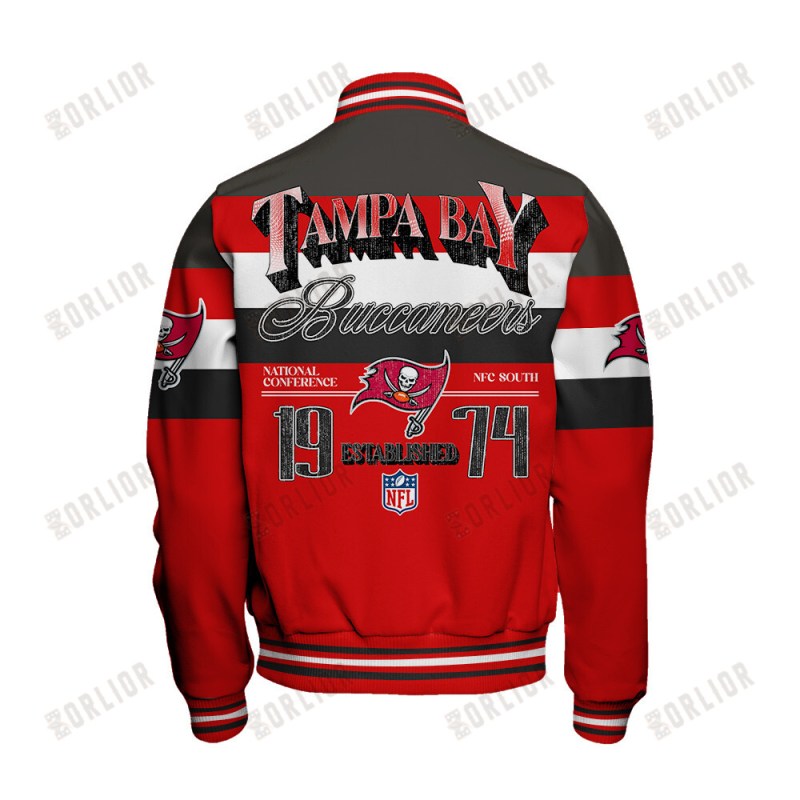 Tampa Bay Buccaneers Varsity Jacket Back View