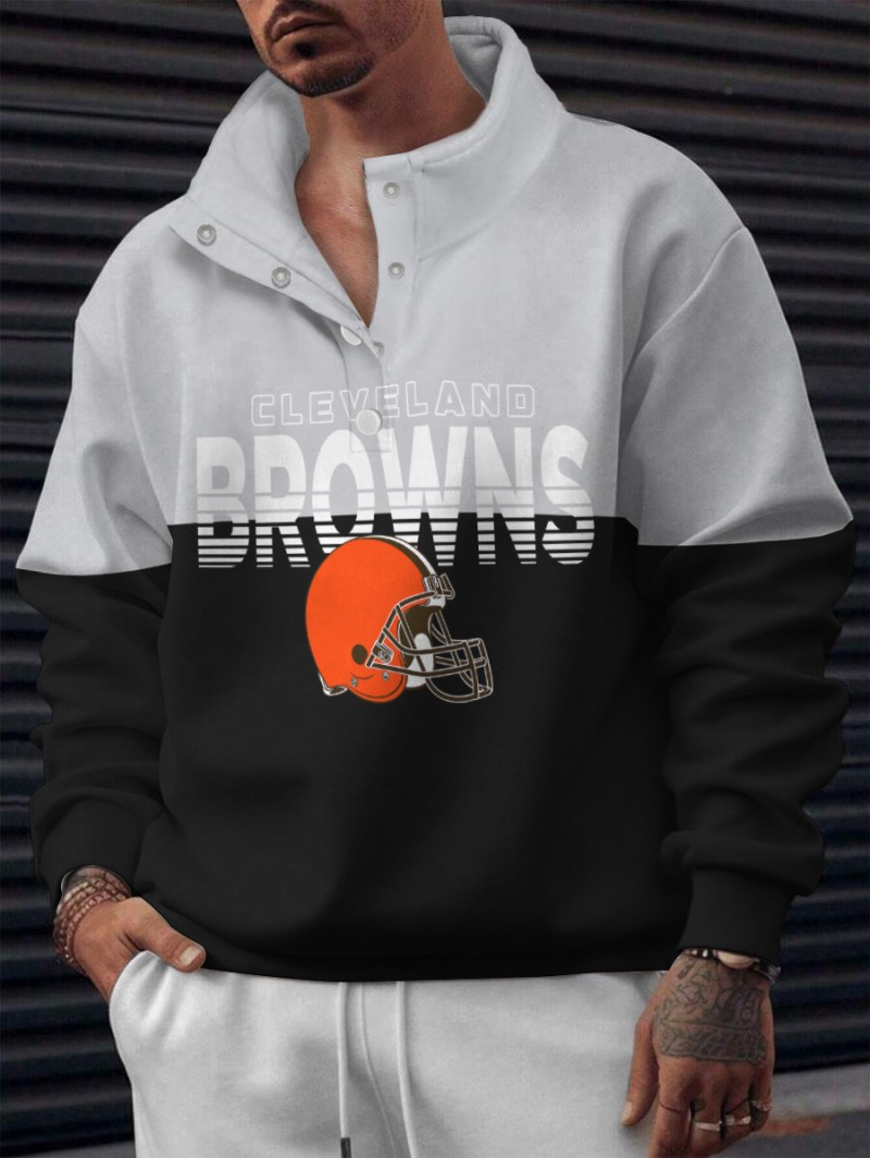 Cleveland Browns Casual Colorful Stand Collar Sweatshirt
