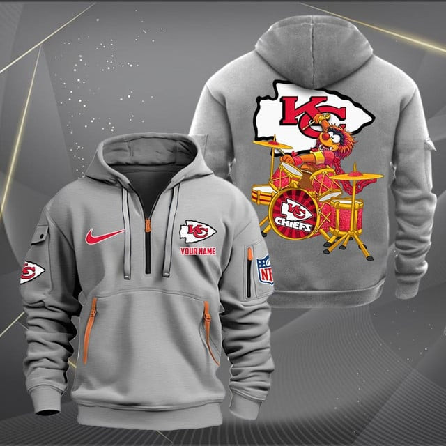 Kansas City Chiefs Premium Personalized Quarter Zip Hoodie