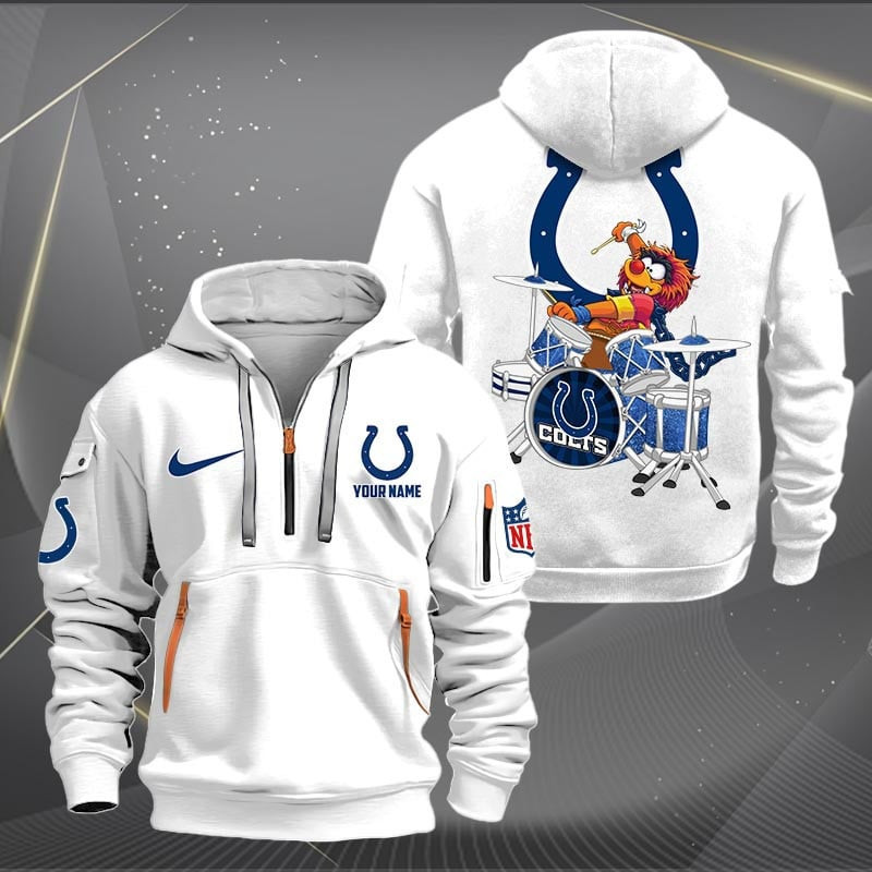 Indianapolis Colts Premium Personalized Quarter Zip Hoodie