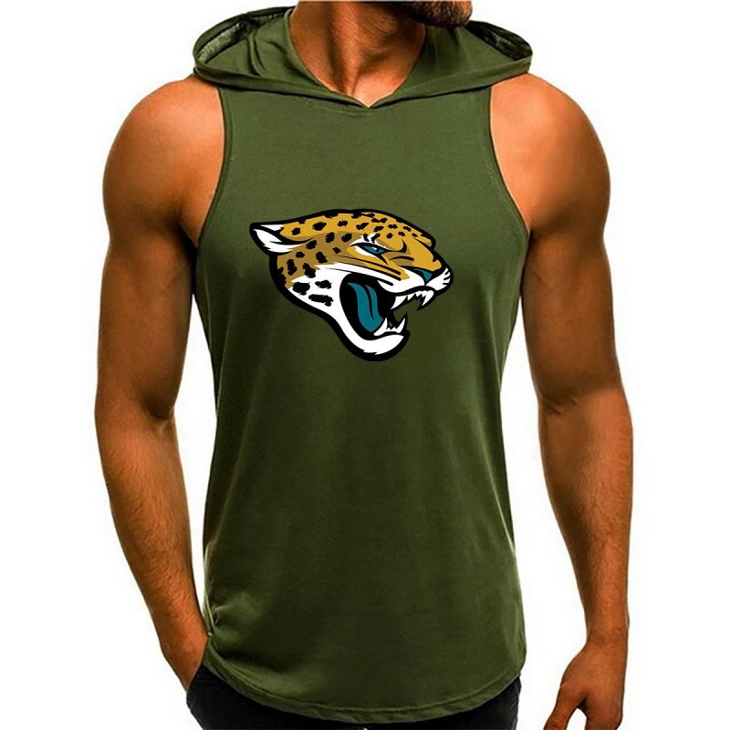 Jacksonville Jaguars Man Gym-Sport Hoodie Vest Image 2