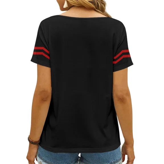 San Francisco 49ers V-neck Women T-shirt - Side view