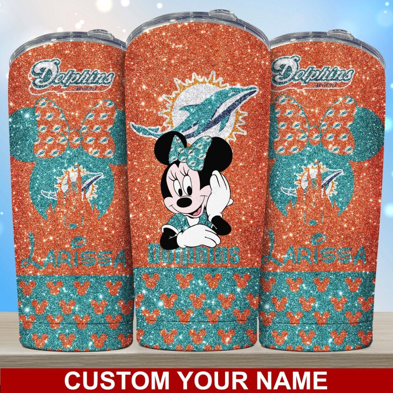 Miami Dolphins Personalized Tumbler Side