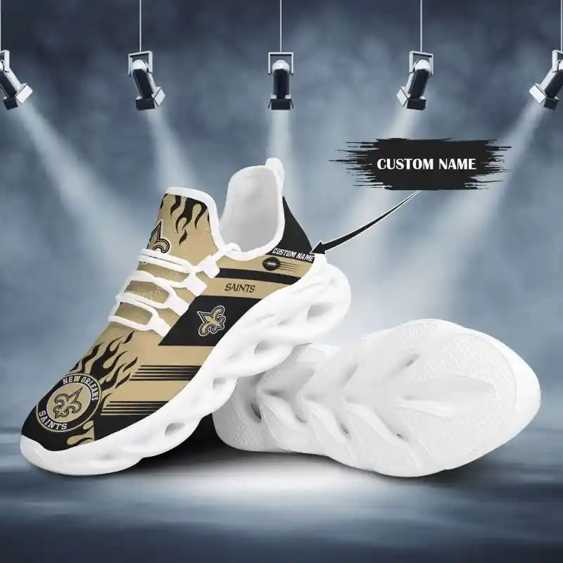 New Orleans Saints Yezy Sneakers Side View