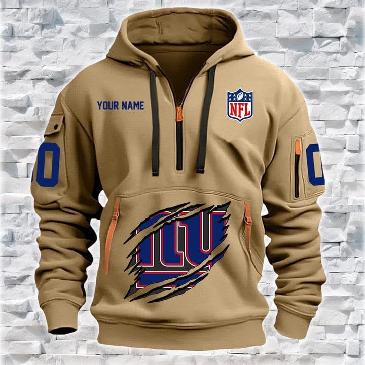 New York Giants Personalized Quarter Zip Hoodie Image 3
