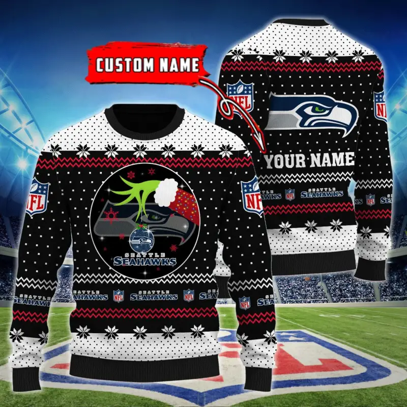 Seattle Seahawks Personalized Woolen Sweater