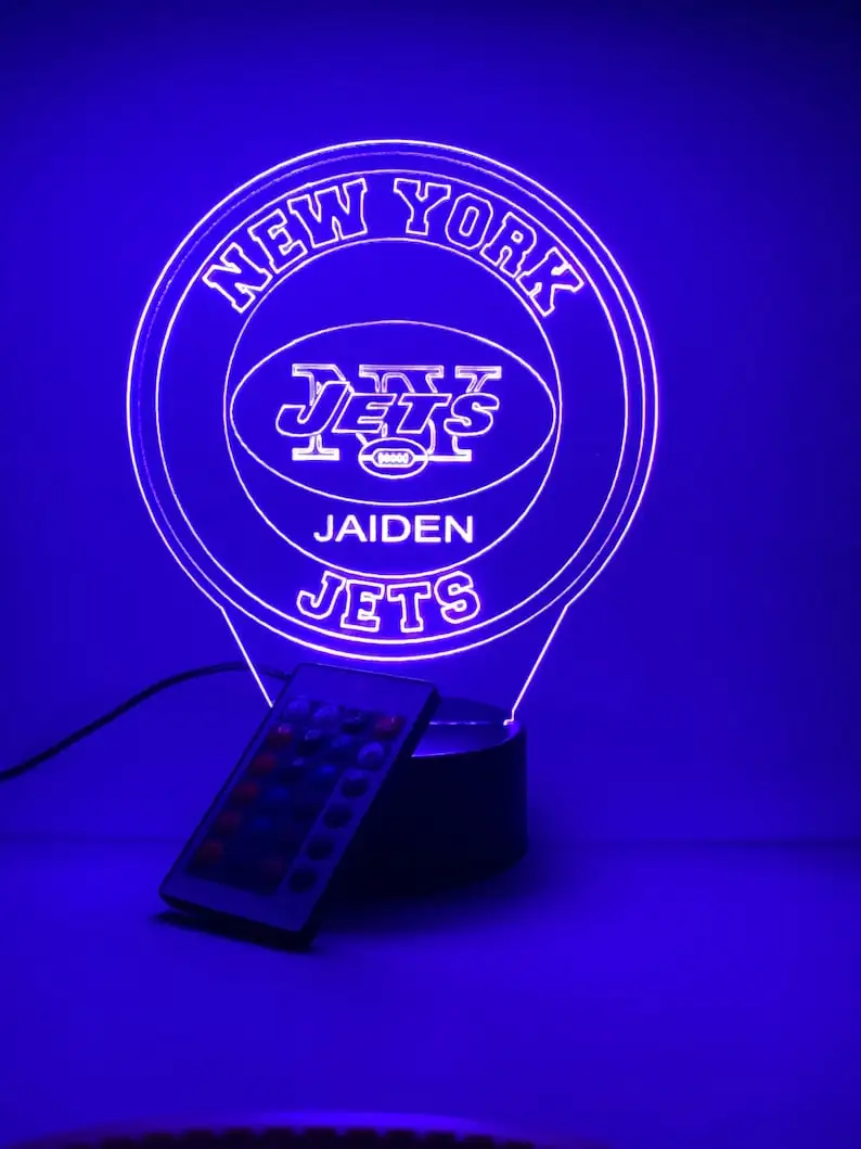 Personalized 3D Lamp for New York Jets Fans
