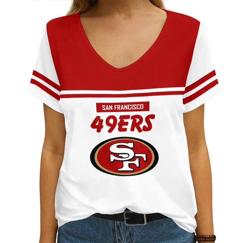 San Francisco 49ers V-neck Women T-shirt Image 3