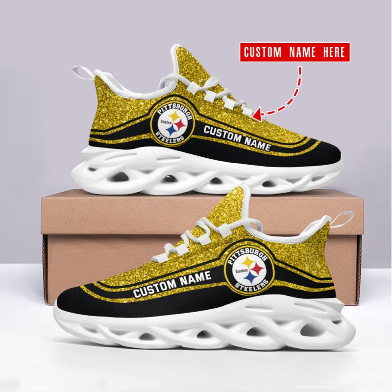 Pittsburgh Steelers Running Sneakers Back View