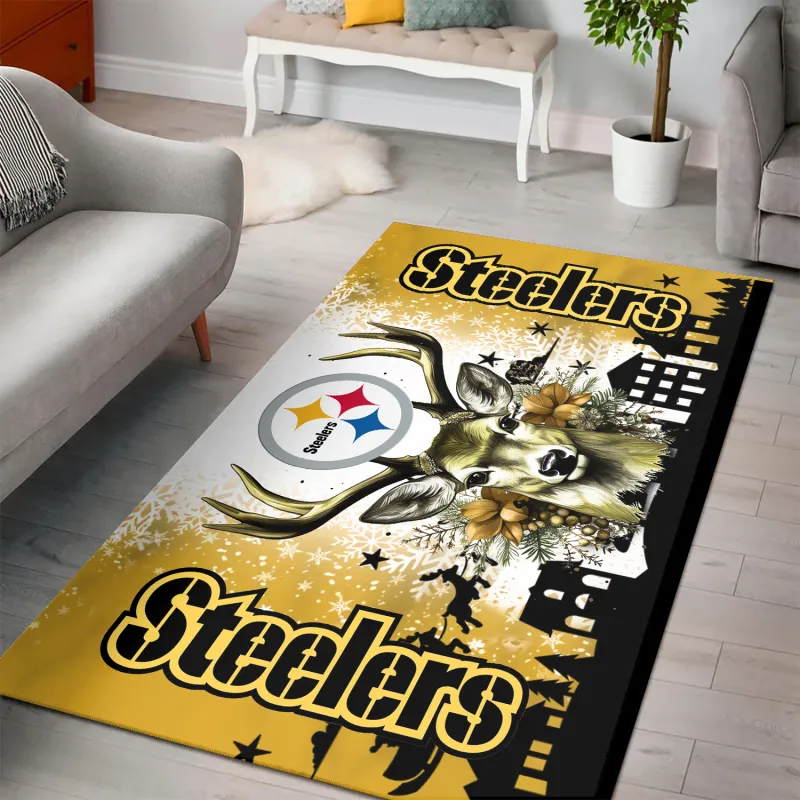 Pittsburgh Steelers Christmas Rectangle Rug