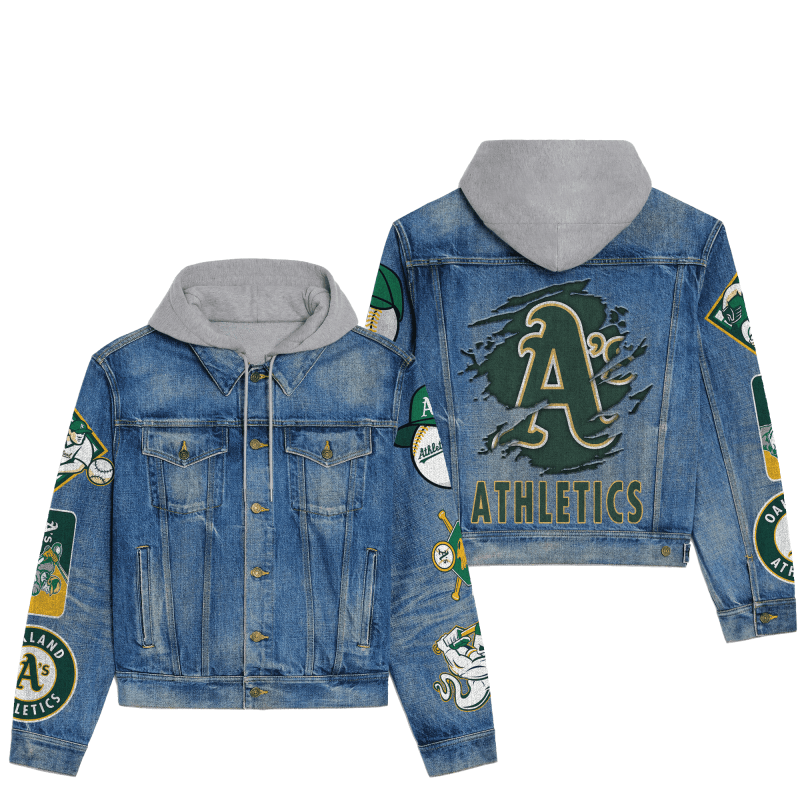 Oakland Athletics Premium Hooded Denim Jacket