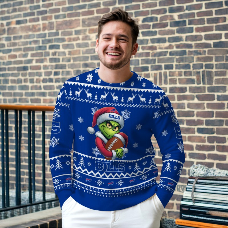 Buffalo Bills Ugly Christmas Sweater Outdoor View 3