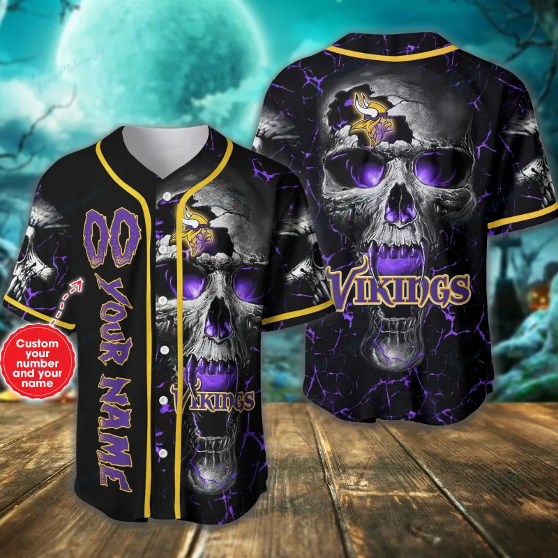 Minnesota Vikings Personalized Baseball Jersey