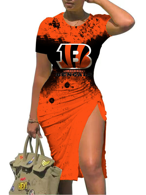 Cincinnati Bengals Slit Bodycon Dress