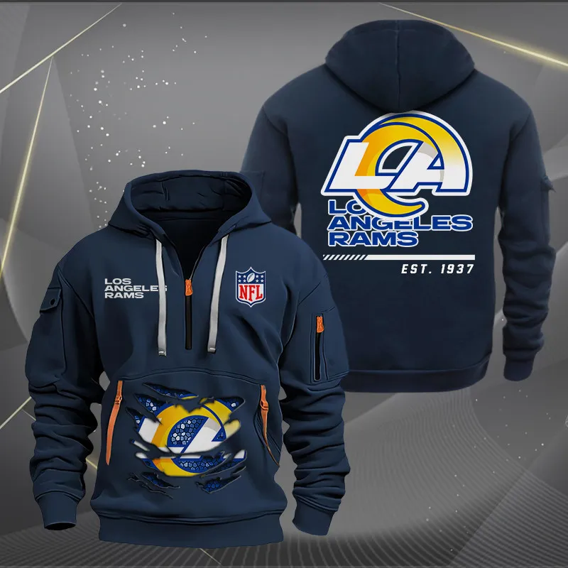 Los Angeles Rams Quarter Zip Hoodie - Back View
