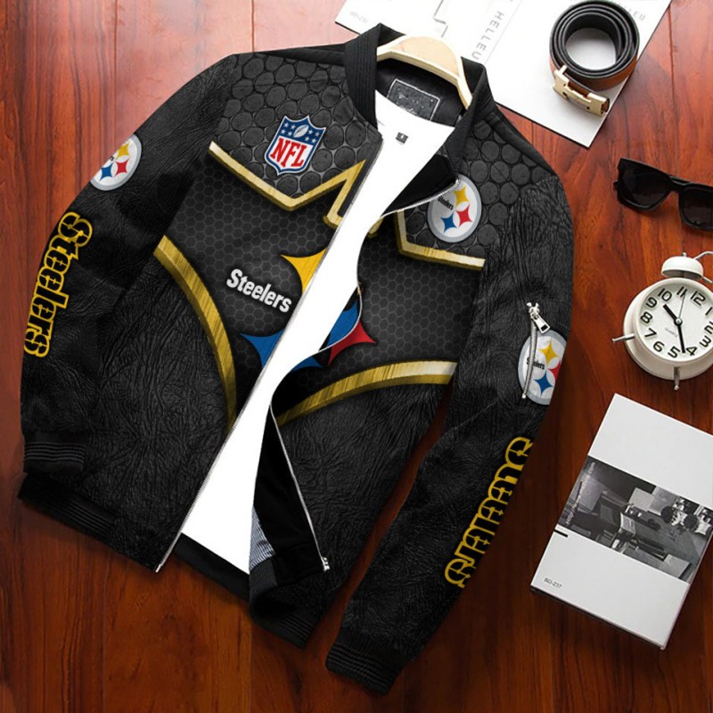 Pittsburgh Steelers Bomber Jacket Front