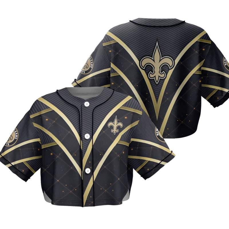 New Orleans Saints Crop Top Baseball Jersey Measurement
