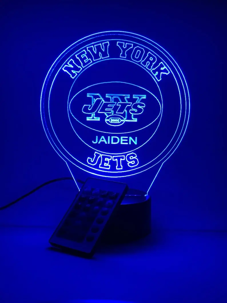 New York Jets Night Lamp Color Options