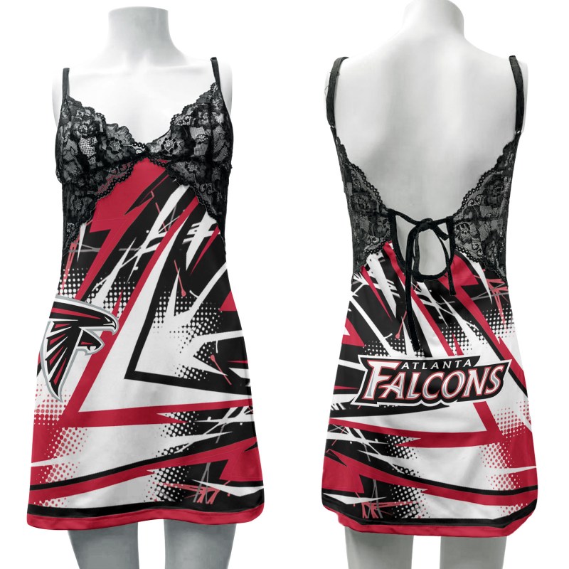 Atlanta Falcons Lace Back Strap Slip Dress
