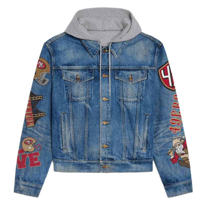 San Francisco 49ers Hooded Denim Jacket Styling