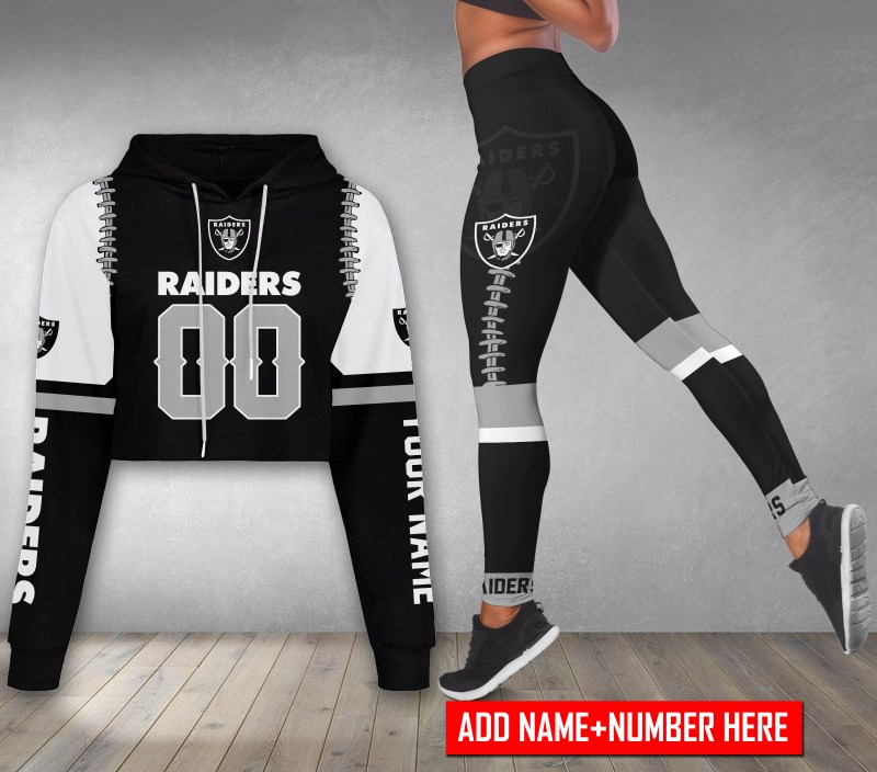 Las Vegas Raiders Combo Croptop Hoodie and Leggings