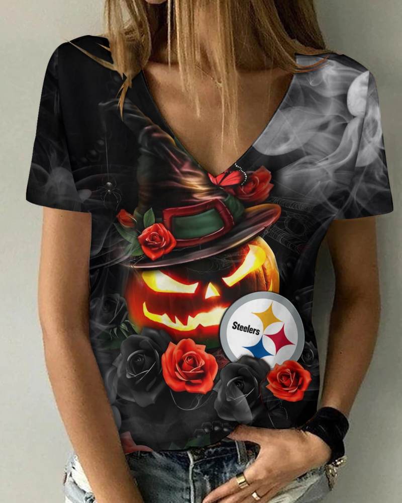 Pittsburgh Steelers V-neck Women T-shirt
