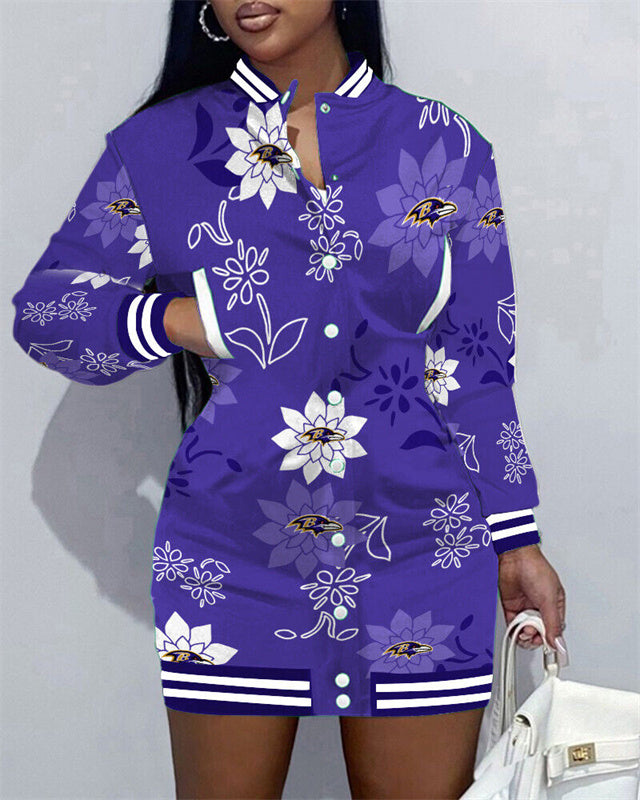 Baltimore Ravens Women's Button Down Jacket Dress