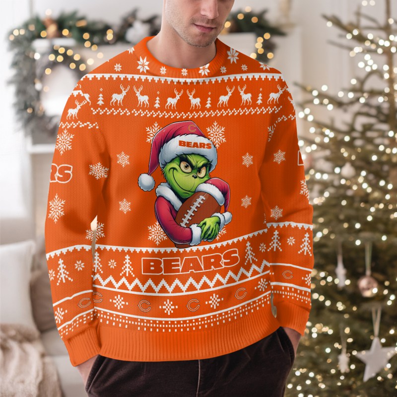 Chicago Bears Ugly Christmas Sweater Outdoor View 2