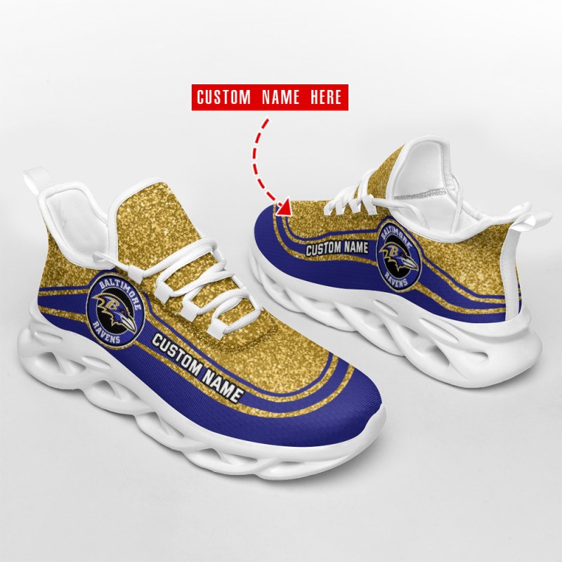 Baltimore Ravens Personalized Yezy Running Sneakers - Image 3