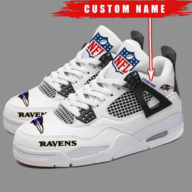 Baltimore Ravens Personalized AJ4 Sneaker