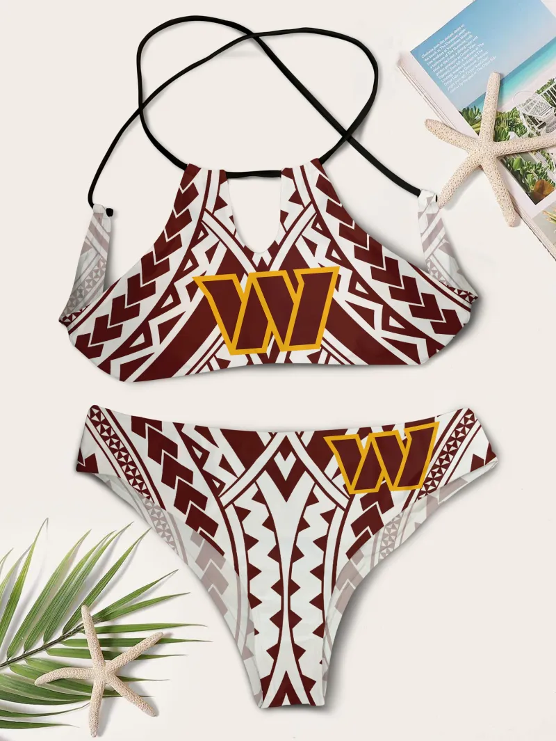 Washington Commanders Women's Cami Keyhole One-piece Swimsuit