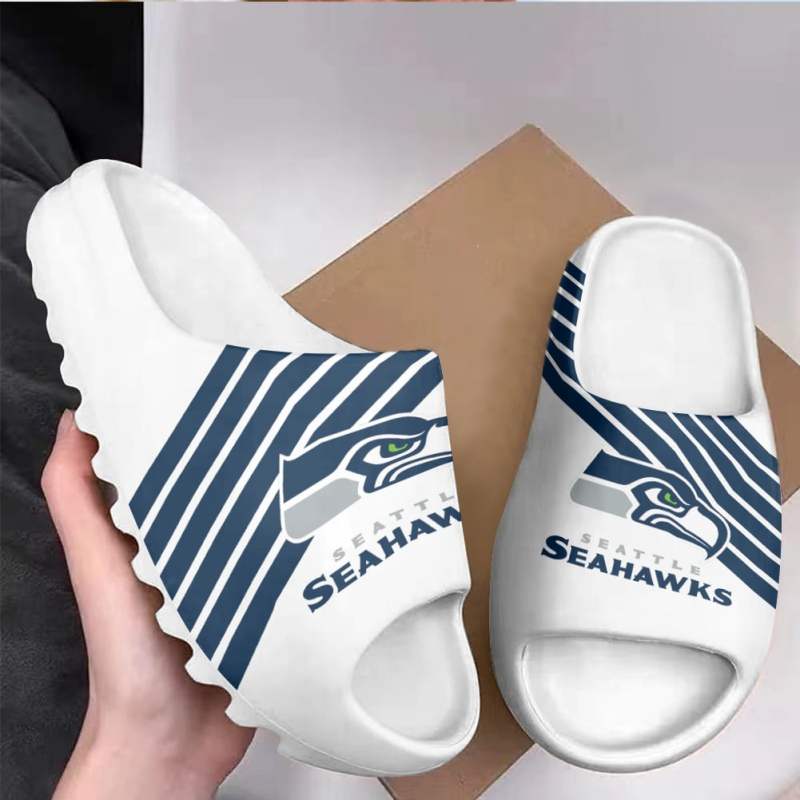 Seattle Seahawks Yeezy Slippers - Image 1