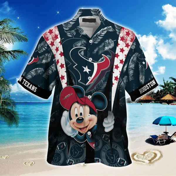 Houston Texans Hawaiian Shirt Detail