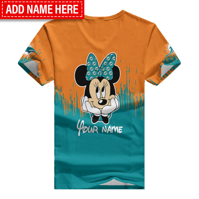 Miami Dolphins Personalized Summer V-neck T-Shirt Back