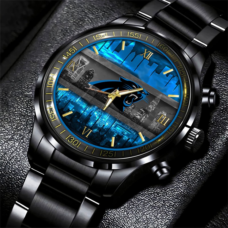 Carolina Panthers Black Fashion Watch